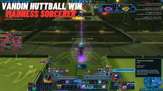 SWTOR PVP Huttball Win Madness Sorcerer enemy Sin kept attacking the ball handler [upl. by Broder265]