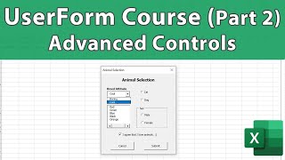 Excel UserForm Course 2  Menus Lists ComboBox OptionButtons CheckBox amp More [upl. by Sachiko]