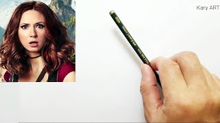 How to draw Karen Gillan [upl. by Arst]