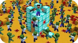 NOOB DEFIENDE SU CASA DEL VIRUS DE ZOMBIE APOCALIPSIS MINECRAFT TROLL [upl. by Ainotahs523]