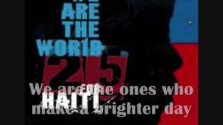 We Are The World 25 for Haiti  with lyrics and artists [upl. by Ngo969]