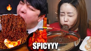 mukbangers EATING EXTREMELY SPICY FOOD [upl. by Waugh]