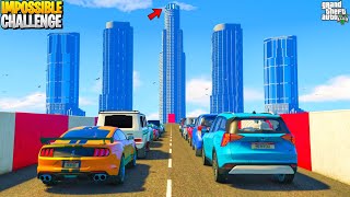 Indian Cars Vs Super Cars Vs BIGGEST Twin Tower Climbing Challenge  GTA 5 Indian Cars [upl. by Aihsekat622]