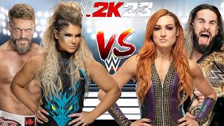 WWE 2K23 EDGE amp BETH PHOENIX VS SETH ROLLINS amp BECKY LYNCH 2 ON 2 MIXED GENDER TAG TEAM MATCH [upl. by Dacy]