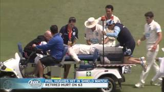 Phil Hughes Australian star cricketer struck in head by ball at SCG [upl. by Nnep]