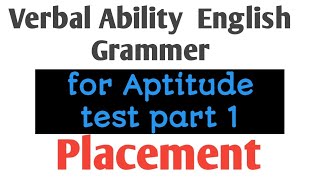 Verbal Ability Full Concept in Hindi for Aptitude part 1  Job Placement Aptitude Series 📚🔥 [upl. by Niran]