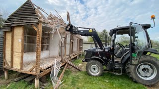 Tearing Down The Neighbours 40 Year Old Pigeon Loft With A Tractor [upl. by Chloras]