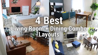 4 Best Living Room  Dining Combo Layouts  MF Home TV [upl. by Nolyar737]