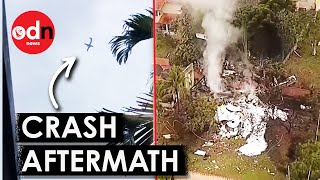 Brazil Plane Crash Shocking Footage Shows Wreckage in Residential Area [upl. by Lednic]