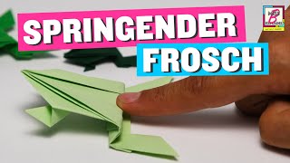 🐸 Hüpfender Frosch  eine einfache Anleitung für OrigamiFrösche [upl. by Iralam]