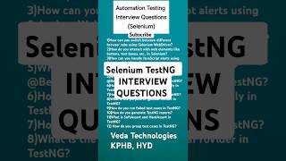 Automation Testing Selenium interview Questions and Answers vedatechnologies qa selenium testng [upl. by Kauffman]