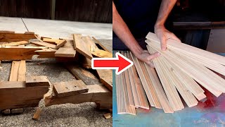 Milling boards from an old pallet without a planer or jointer [upl. by Ybbob]