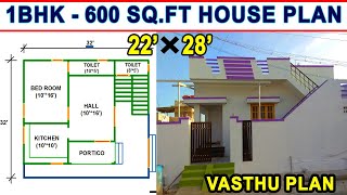 12 cent house plan  1 cent 1BHK house plan  2822 house plan  600 Sqft house  7 Lakhs 2BHK [upl. by Pinkerton]