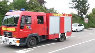 Brand in Schule Einsatzfahrten Feuerwehr Markgröningen und Feuerwehr Hardund Schönbühlhof [upl. by Tenahs]