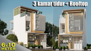 Rumah 6x10 meter ini punya rooftop yang keren banget kamu pasti suka [upl. by Levey]