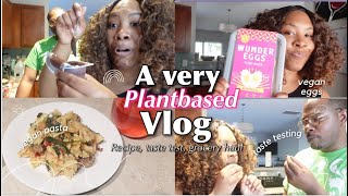 Easy plant based recipe plantbased grocery haul  Wunder Egg taste test  Vlog [upl. by Anialem970]