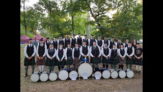 German Thistle Pipes amp Drums  Trebsen Highland Games 2023  Marchoff [upl. by Airdnas]