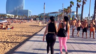 Barcelona Beach Walk 🏖️ at Platja de Sant Sebastià in Summer 2023  Spain 🇪🇸 [upl. by Andree]