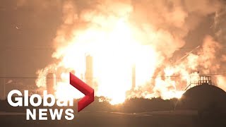 Massive fire and explosions rock Philadelphia oil refinery [upl. by Dierdre]