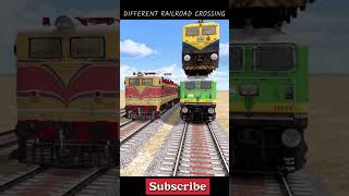 DIFFERENT RAILROAD CROSSING  TRAINS ON TOP OF THE TRAIN CROSSING  HintsGamerz train [upl. by Ajuna]