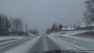 Driving Home in Wasilla Alaska While Snowing 1028 driving wasilla alaska snow snowing [upl. by Ttreve]