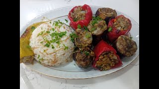 بادنجال🍆محشي باللحم المفروم🥩😋 كالعادة🥰 سهلة و ولا أروع😍 DELICIOUS AUBERGINE STUFFED WITH MINCED MEAT [upl. by Oibaf237]