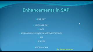 SAP All Enhancement Customer exitUser exitBadiBte sap [upl. by Nodnol]