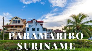 Driving In Paramaribo Suriname Dutch Colonial Style Buildings And Architecture North 4K [upl. by Hanus]