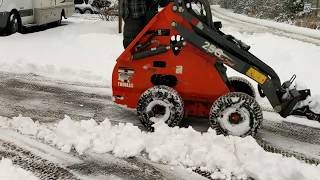 Miniskid Loader snowplow part 2 Wet snow [upl. by Mayne]