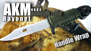 Making Handle Wrap for the 6KH3 bayonet on an AKM assault rifle [upl. by Nuahsyt]