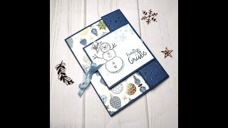 DienstagsDIY Double Flap Fold Weihnachtskarte Anleitung [upl. by Arihday]