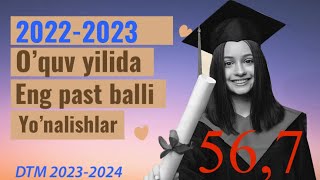 Eng past balli 567o’tish yo’nalishlari 20222023  DTM 20232024 [upl. by Neirual]