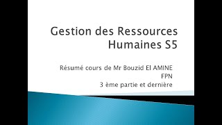 GRH  LES PRATIQUES RESSOURCES HUMAINES FPN [upl. by Eelrahc973]