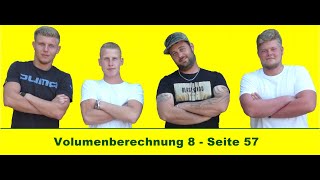 Volumenberechnung 8  Seite 58  Anwendungsaufgaben Bautechnik [upl. by Inanak523]