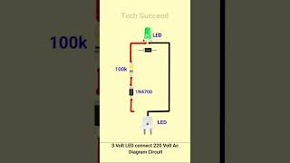 3 Volt LED connect 220 Volt Ac Diagram Circuit reels vlog viralshorts viralreels viralvideos [upl. by Linis]