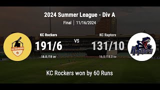 2024 Summer League  Div A Final KC Rockers vs KC Raptors [upl. by Nollat]