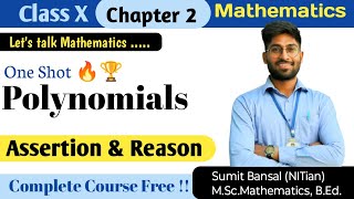 Assertion and Reason Questions Mathematics Class10  Polynomials  Class10th  One Shot 🔥🏆 [upl. by Fisa]