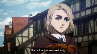 Hitch Dreyse last scene in Attack on Titan 😢 [upl. by Kostman]