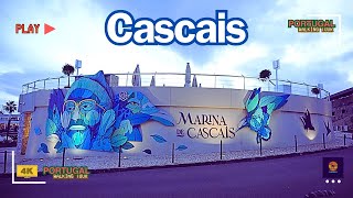 Cascais Beach to Marina  Afternoon Walking Tour  Portugal 4K [upl. by Janeen]