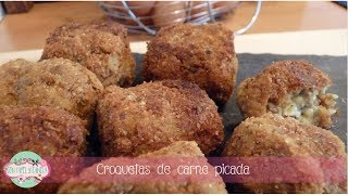 CROQUETAS DE CARNE PICADA RECETA FÁCIL PASO A PASO [upl. by Alys14]