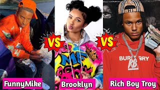 Rich Boy Troy vs FunnyMike vs Brooklyn Queen Lifestyle Comparison 2024 [upl. by Alleul]