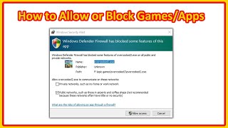 How to Allow gamesapps in your Firewall if you accidentally blocked it in Windows 10  TUTORIAL [upl. by Ashby]