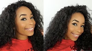 How to Blend Hair with Curly Synthetic Wig  Outre Penny  Ebonyline [upl. by Aileahcim610]