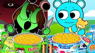 SPRUNKI Animation  VINERIA VS SKY Convenience Store GREEN BLUE Food  Incredibox Mukbang [upl. by Namrej]