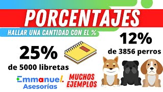 ARITMÉTICA Calcular una Cantidad conocido el Porcentaje  Problemas resueltos con Regla de Tres [upl. by Goodden]