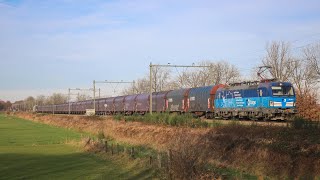 ČD Cargo 383 003 met de Nymburk  ČD Cargo staaltrein in de Eempolder [upl. by Bast784]