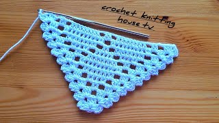 wow❗️regardez la beauté de ce châle élégant facile pour débutants châle triangle au crochet [upl. by Oulman665]