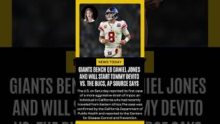 Giants Bench QB Daniel Jones and Will Start Tommy DeVito Vs the Bucs  shorts danieljones news [upl. by Bondie]