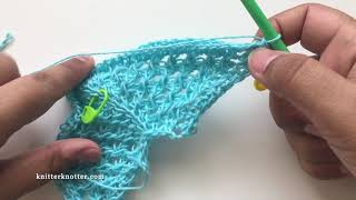 Tunisian Crochet Tutorial  Ruffled Waters Shawl  Edging with gradient yarn  Right handed [upl. by Adnalram]