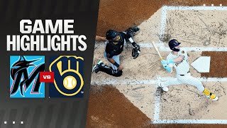 Marlins vs Brewers Game Highlights 72824  MLB Highlights [upl. by Enelyad358]